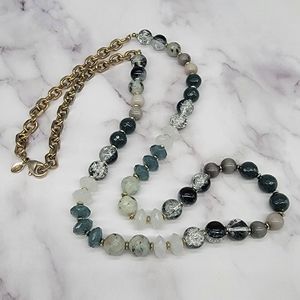 Chico's Stone and Glass Bead Necklace